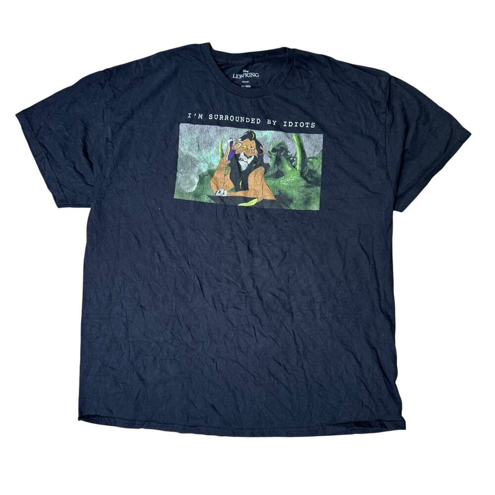 DISNEY DISNEYLAND LION KING SCAR XXL 2XL BLACK SHIRT TEE TSHIRT SHORT SLEEVE